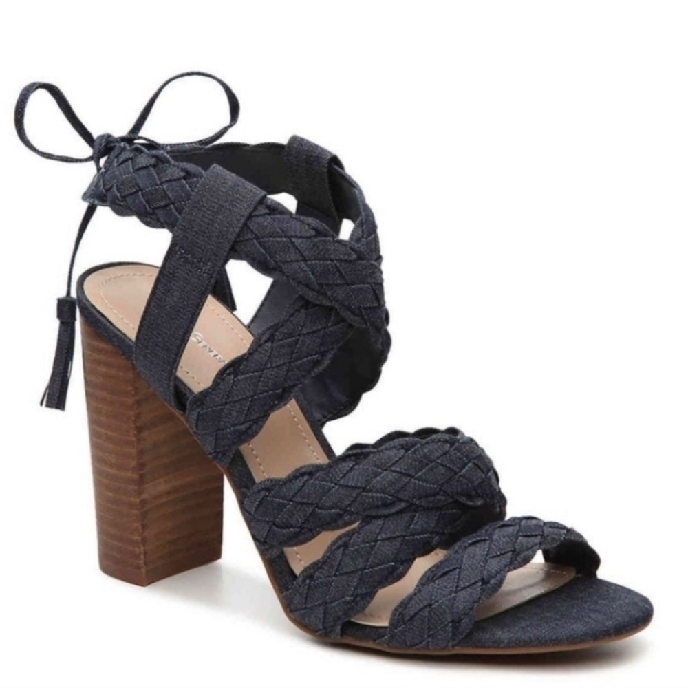 Brand New BCBGeneration Ledina-X Denim Heel Sandal Size 7